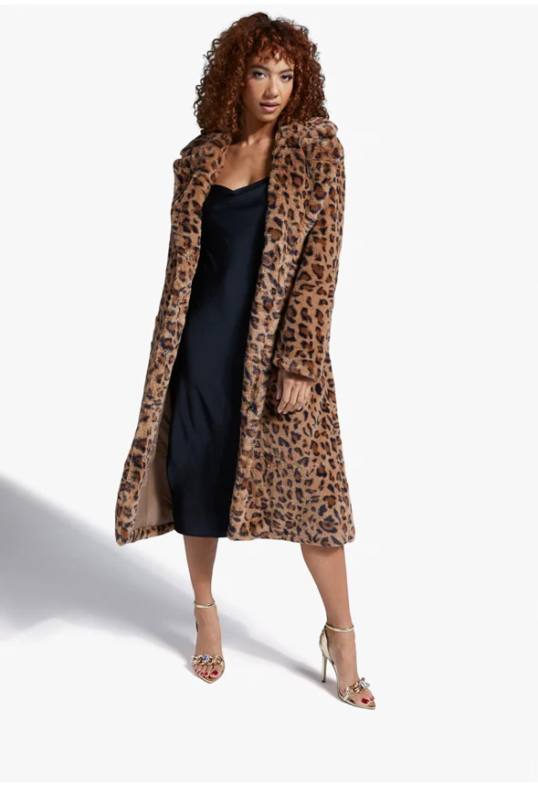 Faux Leopard Fur Coat - Image 4