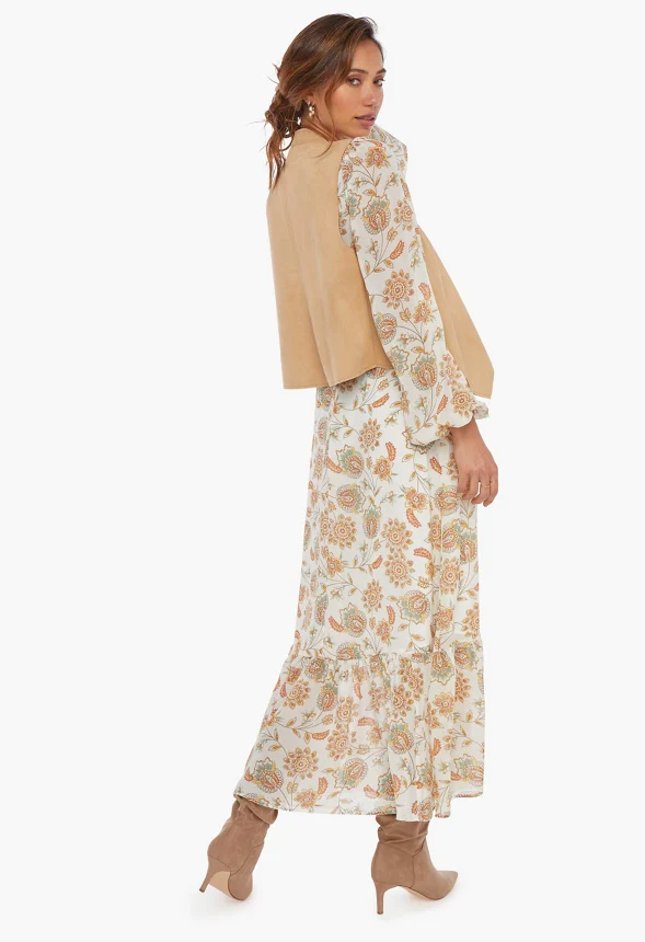 Faux Suede Drape Front Vest - Image 3