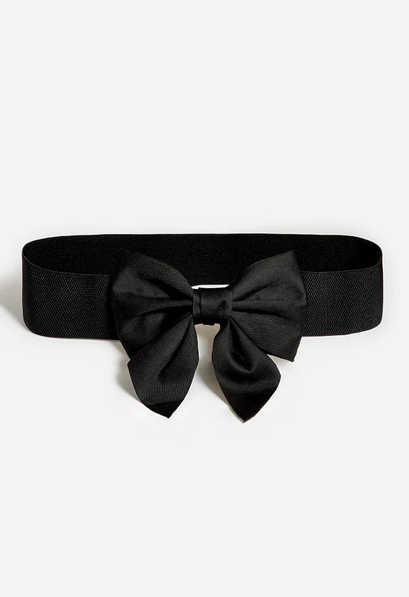 Fay Elastic Waist Belt With Statement Fabric Bow - Image 2