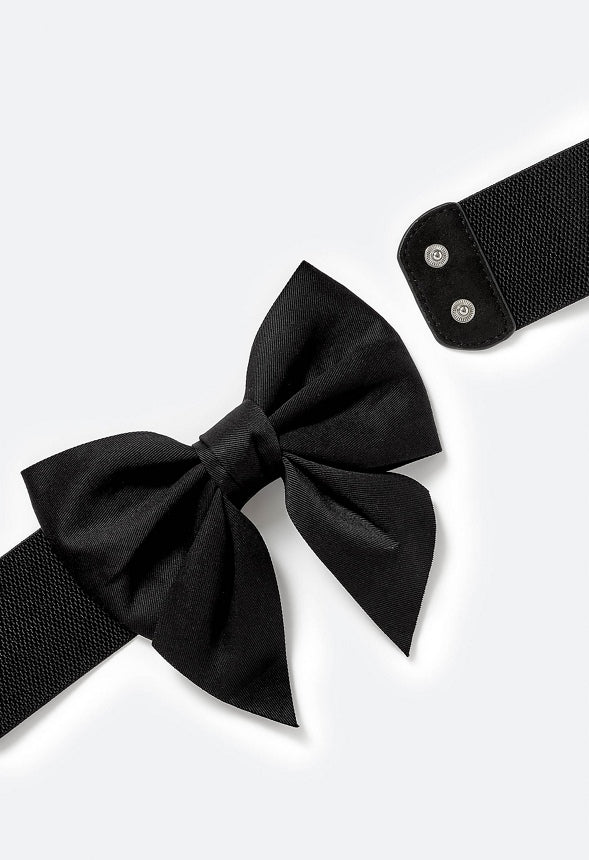 Fay Elastic Waist Belt With Statement Fabric Bow - Image 3