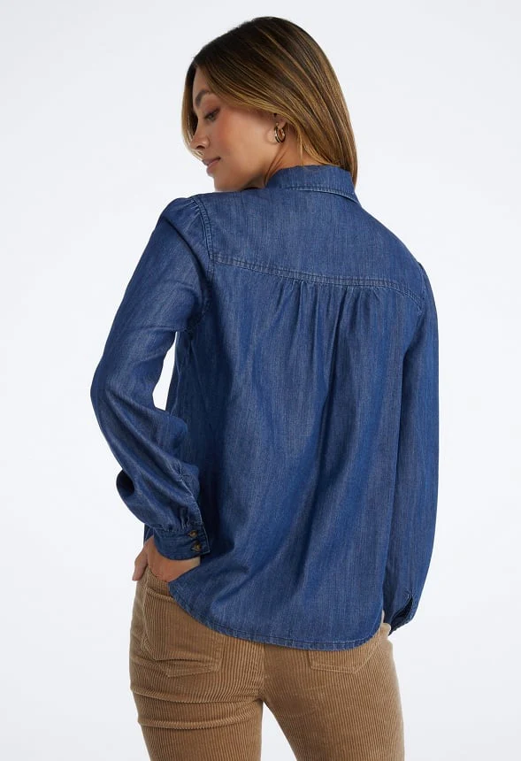 Fem Sleeve Chambray Shirt - Image 2
