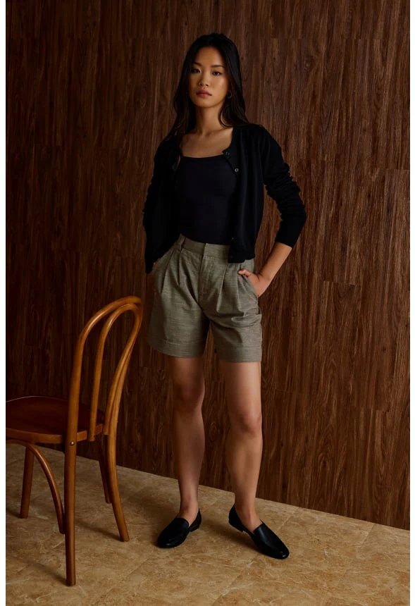 Cropped Fine Knit Cardigan - Image 7