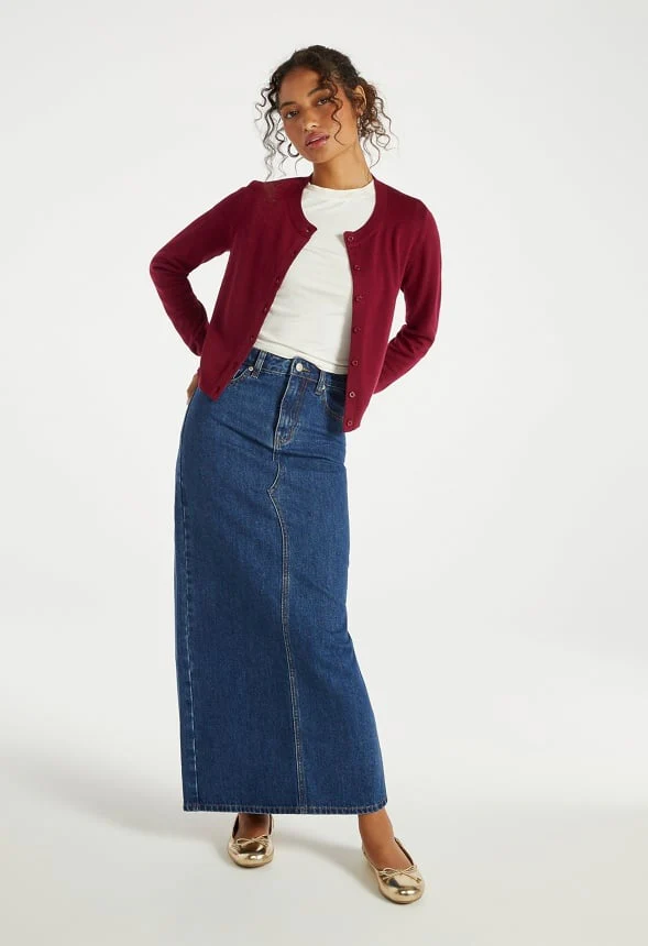 Cropped Fine Knit Cardigan - Image 5