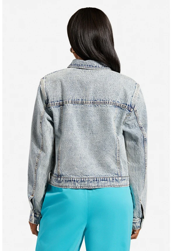 Fitted Denim Trucker Jacket - Image 2
