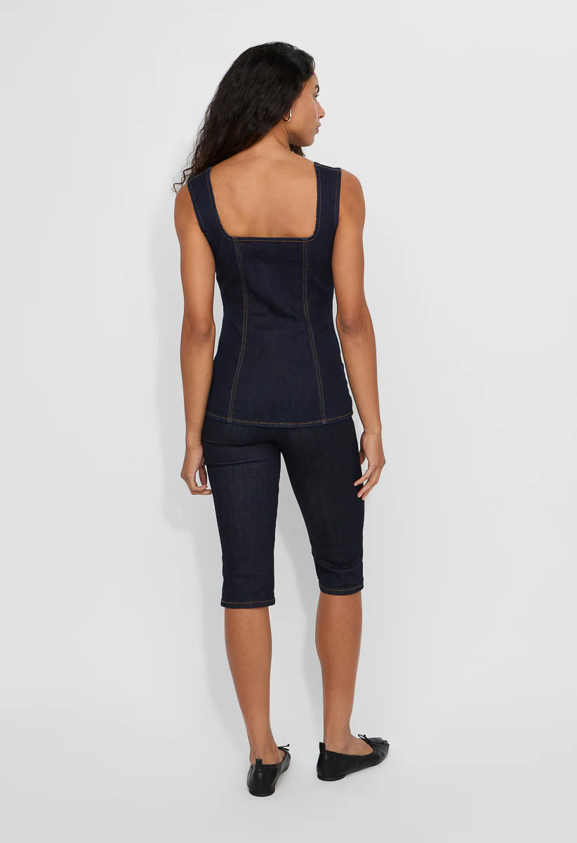 Fitted Denim Vest - Image 4