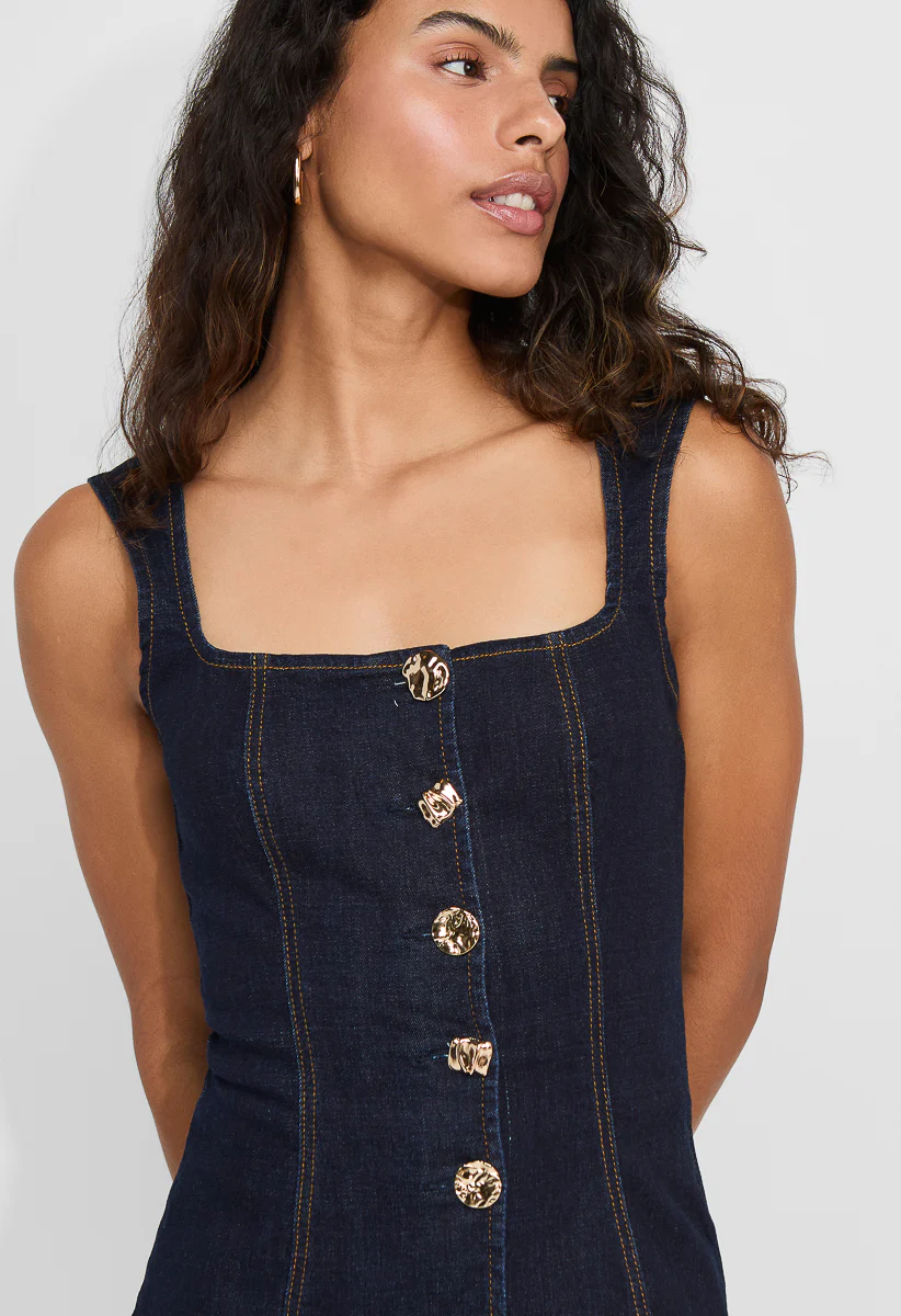 Fitted Denim Vest - Image 6