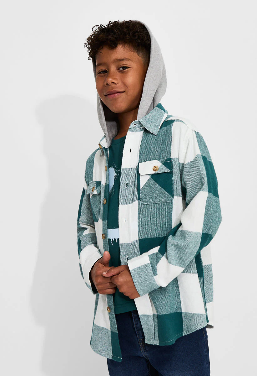 Flannel Hooded Shirt - Image 2