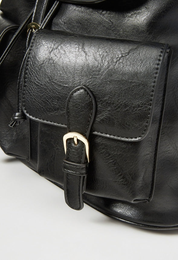 Flap Backpack With Buckles - Image 5