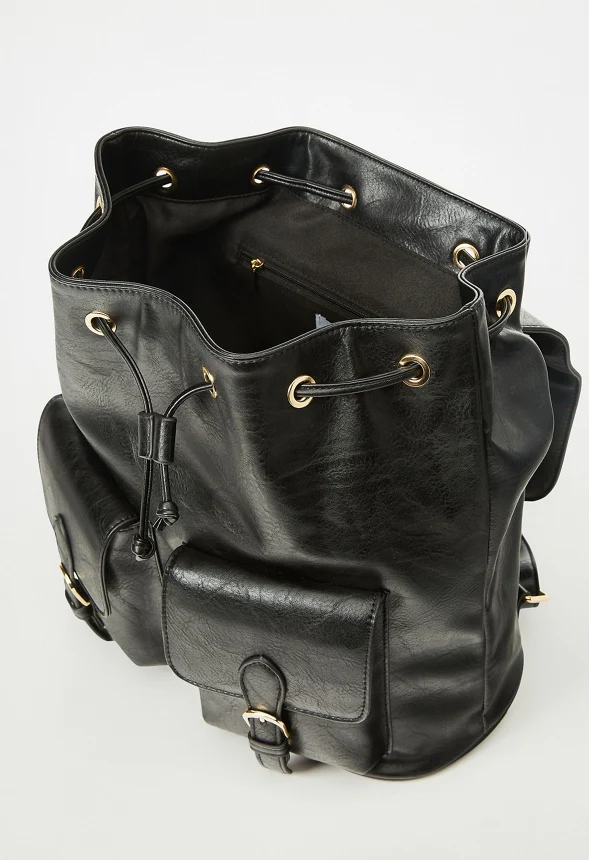 Flap Backpack With Buckles - Image 6
