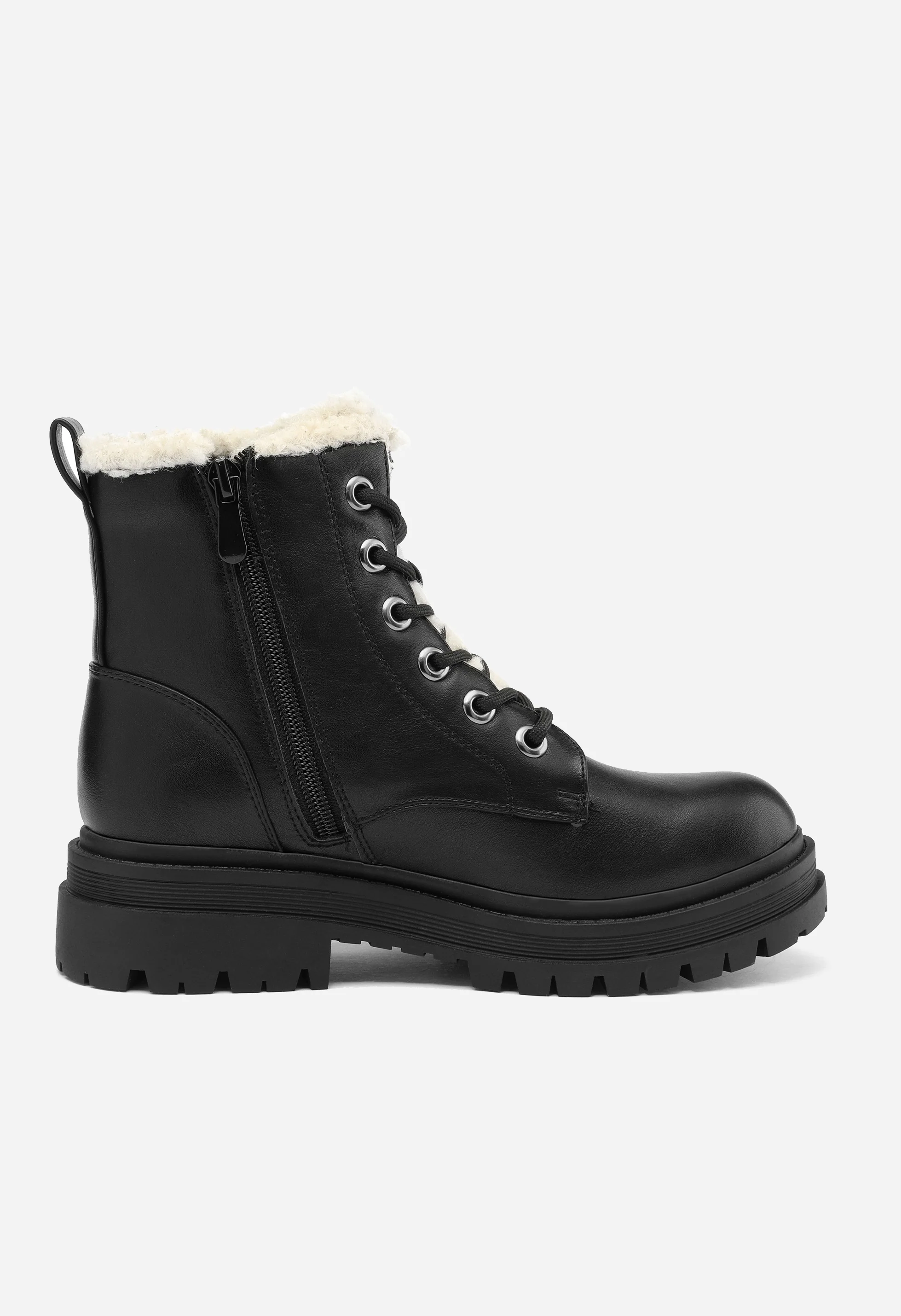 Flat Lace Up Ankle Combat Boot - Image 3