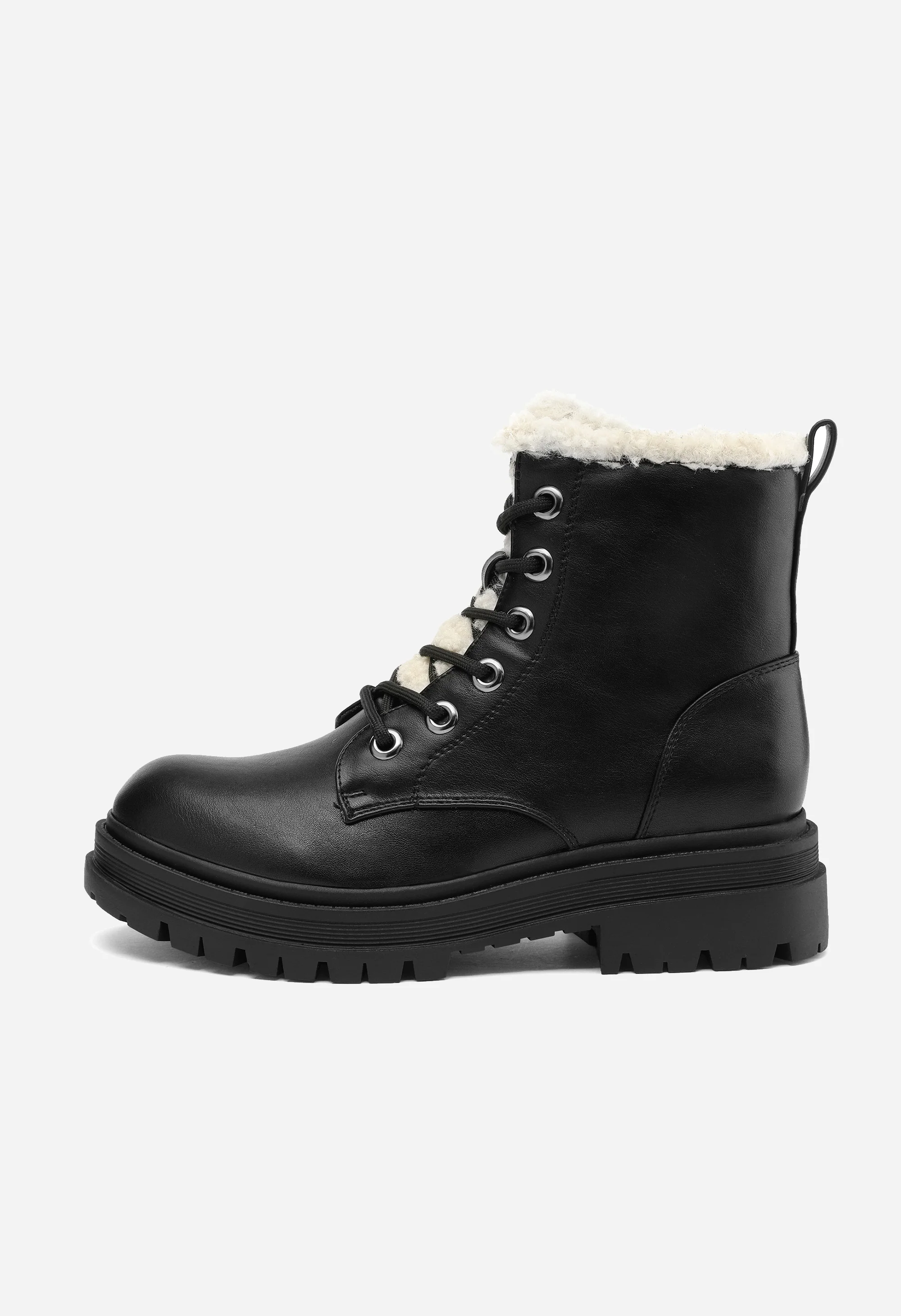 Flat Lace Up Ankle Combat Boot - Image 4