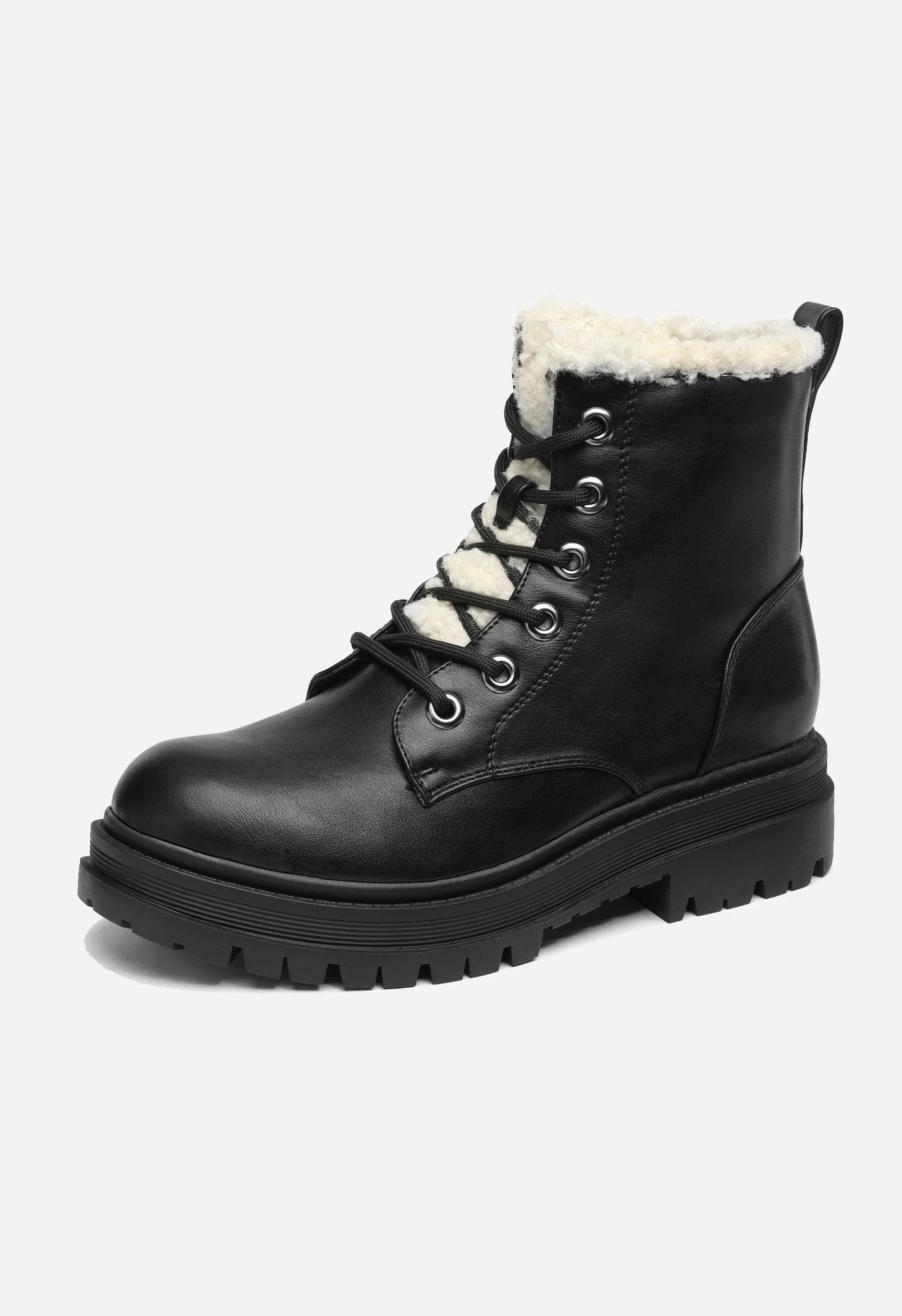 Flat Lace Up Ankle Combat Boot - Image 5