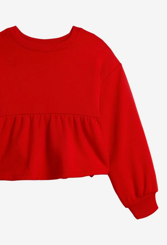 Fleece Peplum Sweatshirt - Image 2