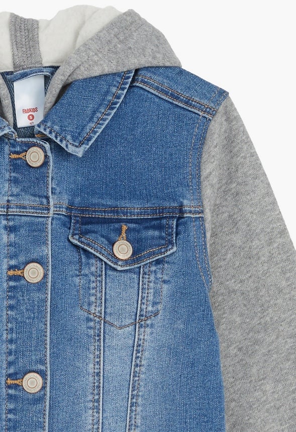 Fleece Sleeve Denim Jacket - Image 3