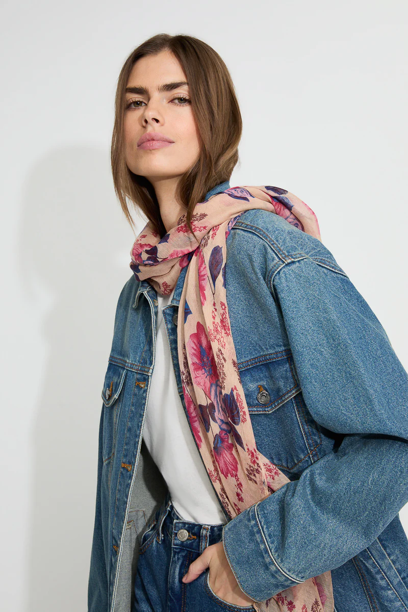 Flo Long Woven Floral Rectangle Scarf - Image 2