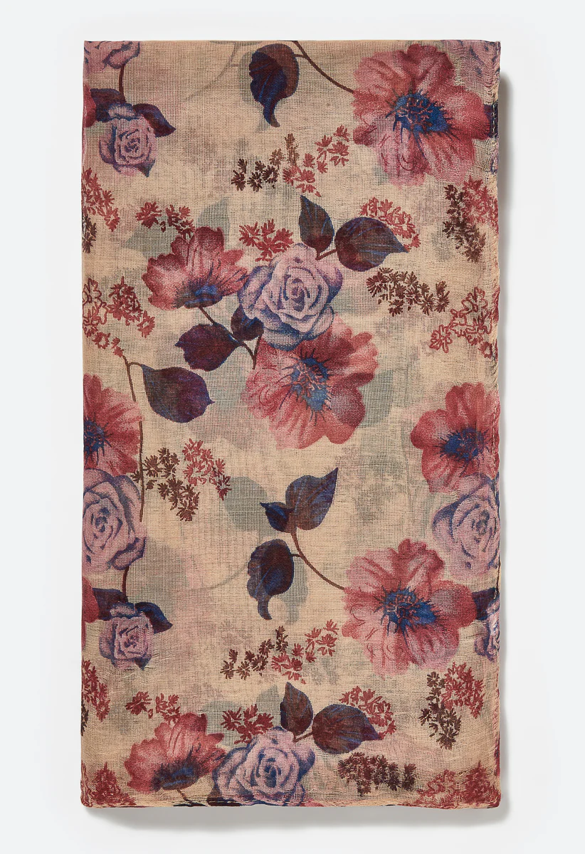 Flo Long Woven Floral Rectangle Scarf - Image 3