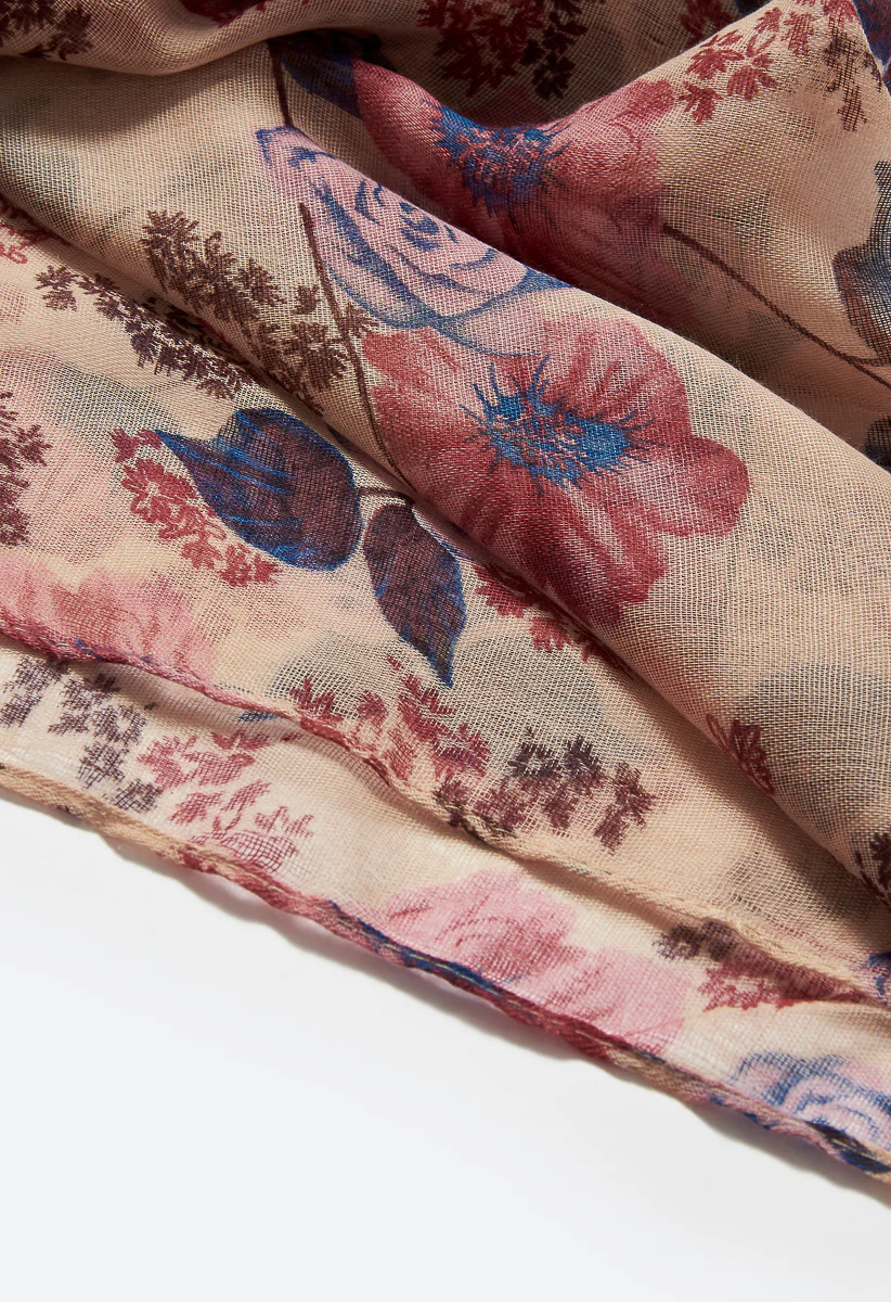 Flo Long Woven Floral Rectangle Scarf - Image 4