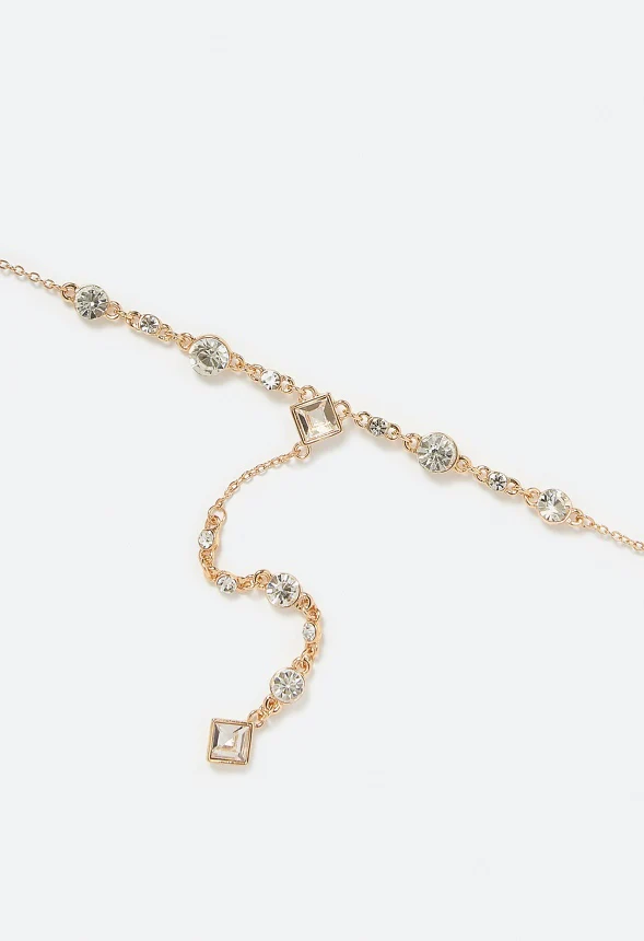 Flo Mixed Shapes Glass Stone Crystals Y-Necklace - Image 3