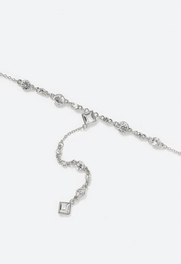 Flo Mixed Shapes Glass Stone Crystals Y-Necklace - Image 3