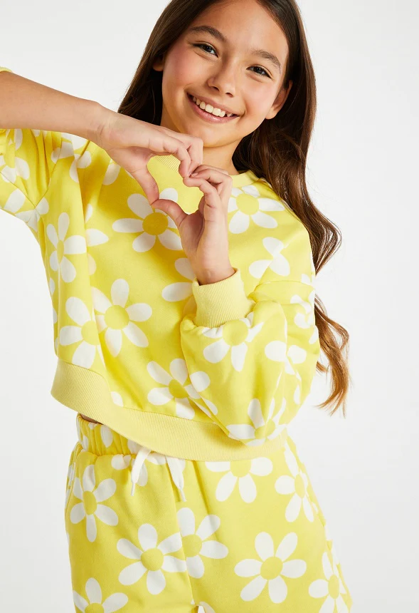 Floral Cropped Sweatshirt - Image 2