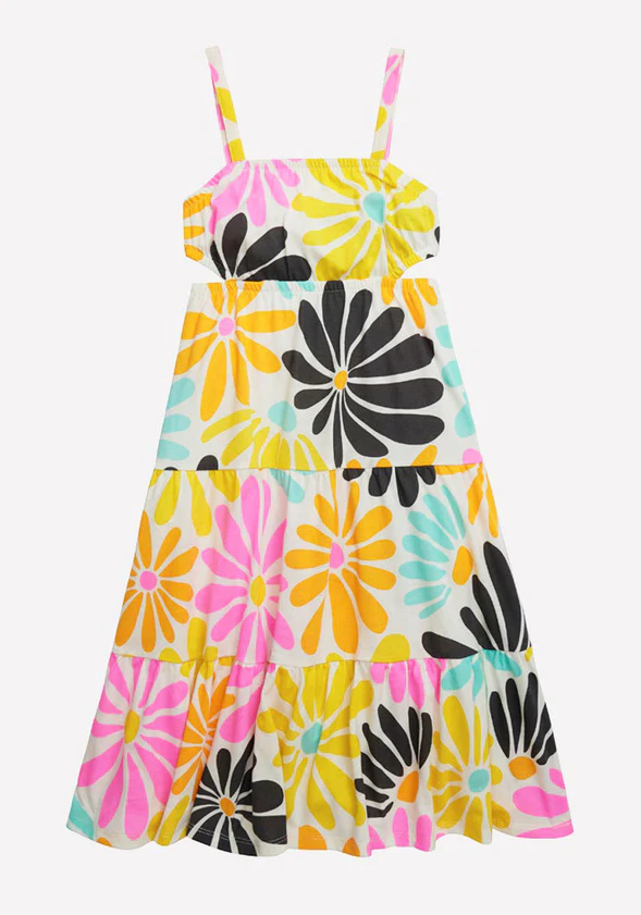 Floral Cut Out Midi Dress - Image 2
