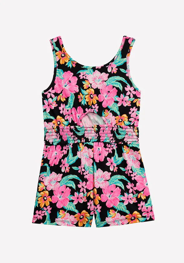Floral Cut Out Romper - Image 2