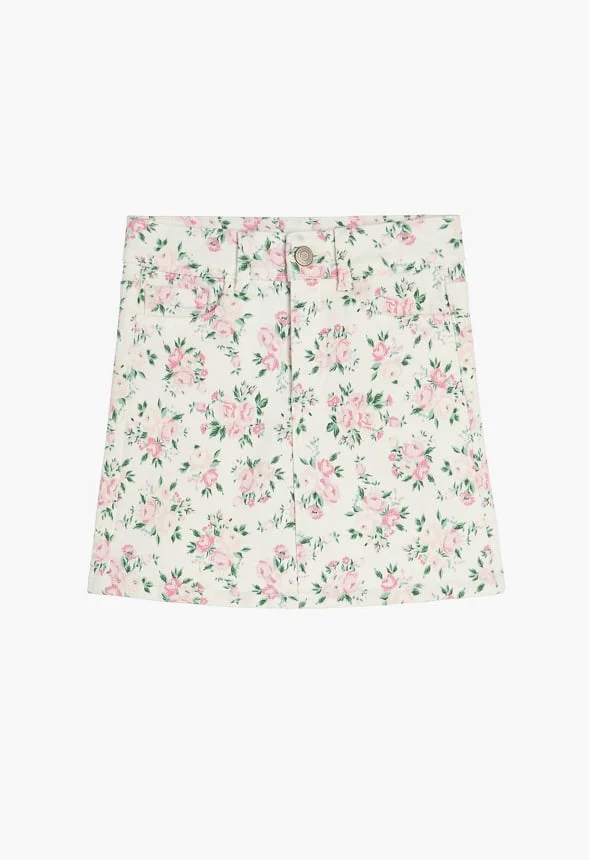 Floral Denim Mini Skirt - Image 2