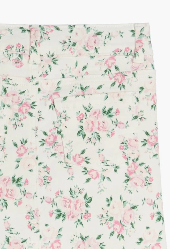 Floral Denim Mini Skirt - Image 3