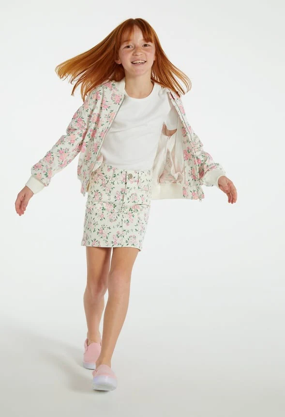 Floral Denim Mini Skirt - Image 5
