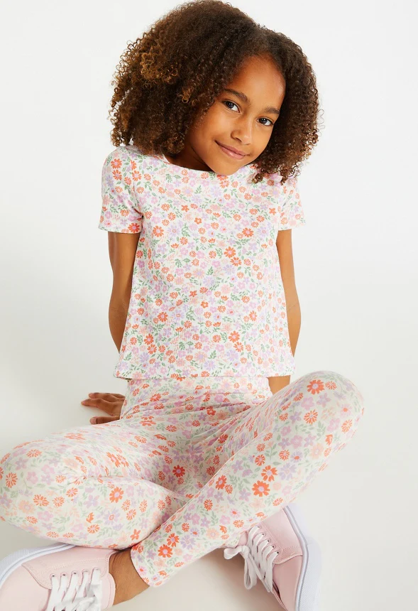 Floral Ribbed Baby Tee - Image 2