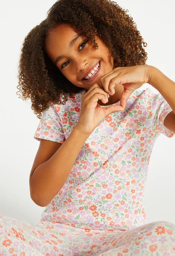 Floral Ribbed Baby Tee - Image 3