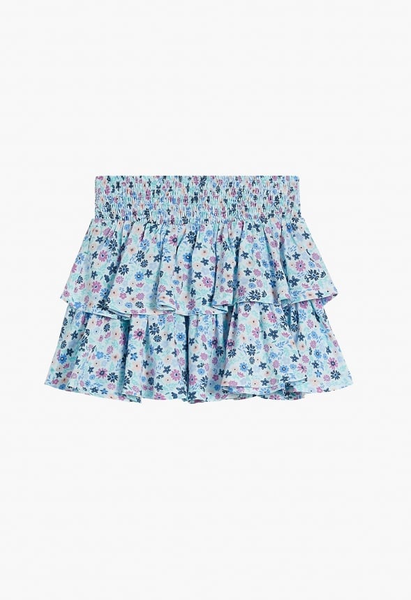 Floral Smocked Tiered Skirt - Image 5