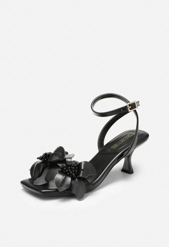 Flower Kitten Heel Sandal - Image 3