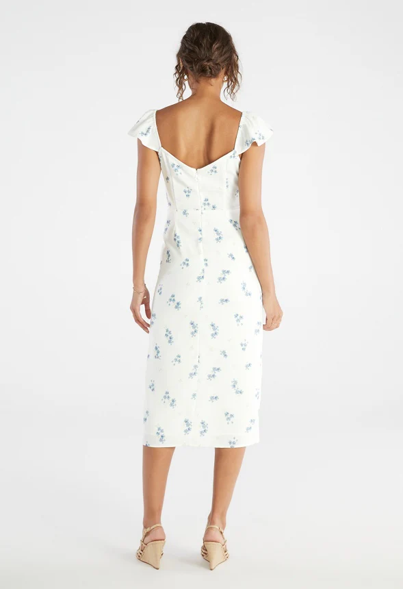 Flutter Sleeve Midi Dress - Image 2