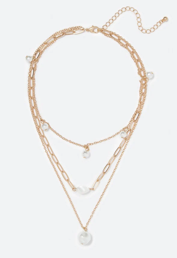 Frida Irregular Pearl Layer Necklace - Image 2