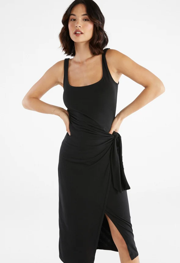 Front Tie Casual Knit Dress - Image 4