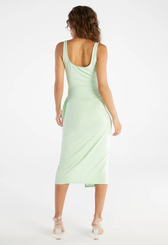 Front Tie Casual Knit Dress - Image 2