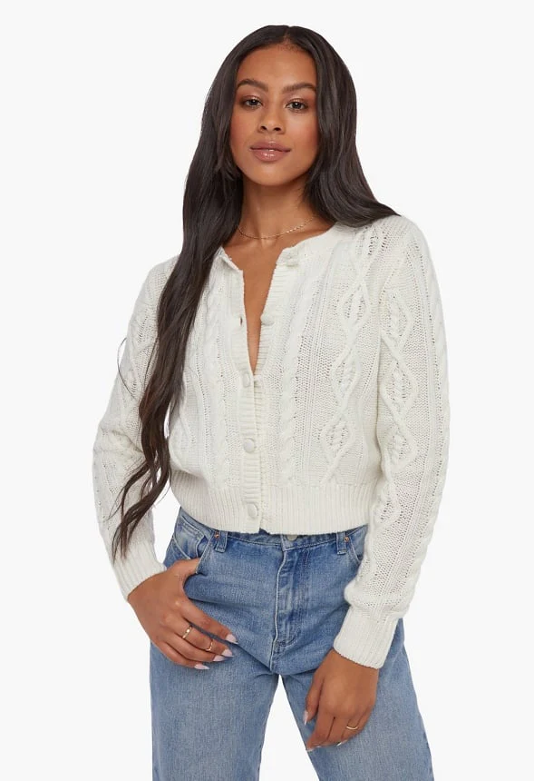 Detachable Fur Collar Cardigan - Image 2