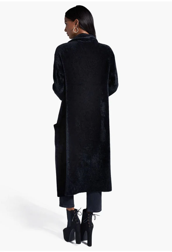 Fuzzy Cocoon Sweater Coat - Image 2