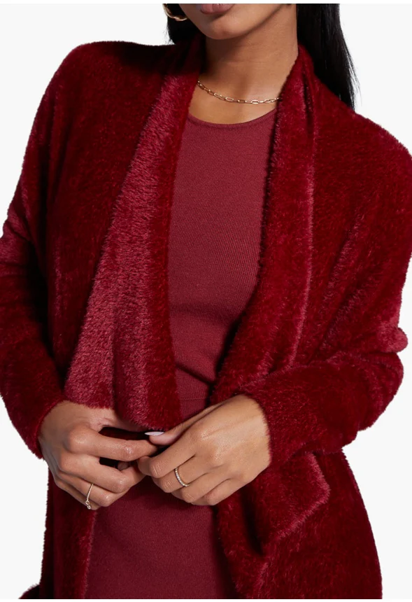 Fuzzy Cocoon Sweater Coat - Image 3