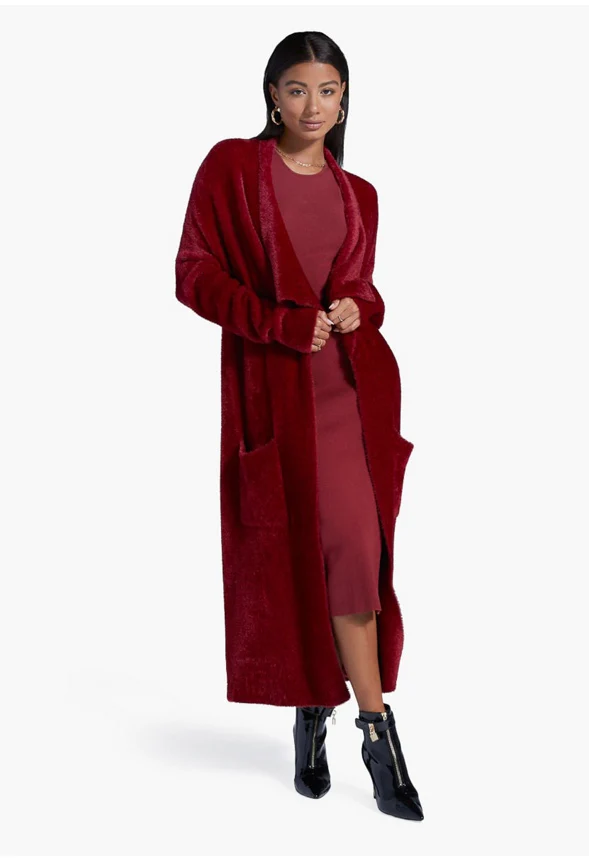 Fuzzy Cocoon Sweater Coat - Image 4