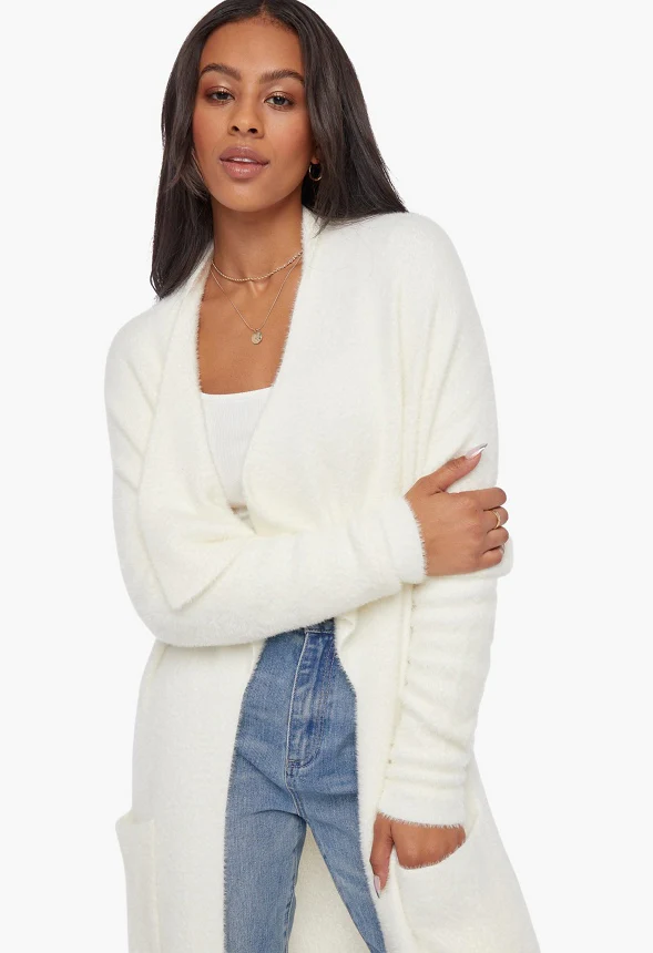 Fuzzy Cocoon Sweater Coat - Image 2