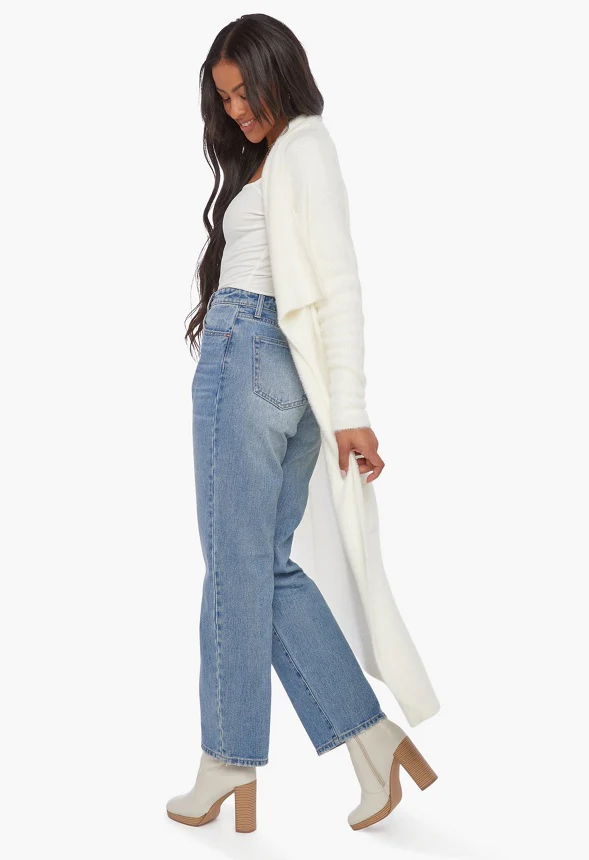 Fuzzy Cocoon Sweater Coat - Image 3