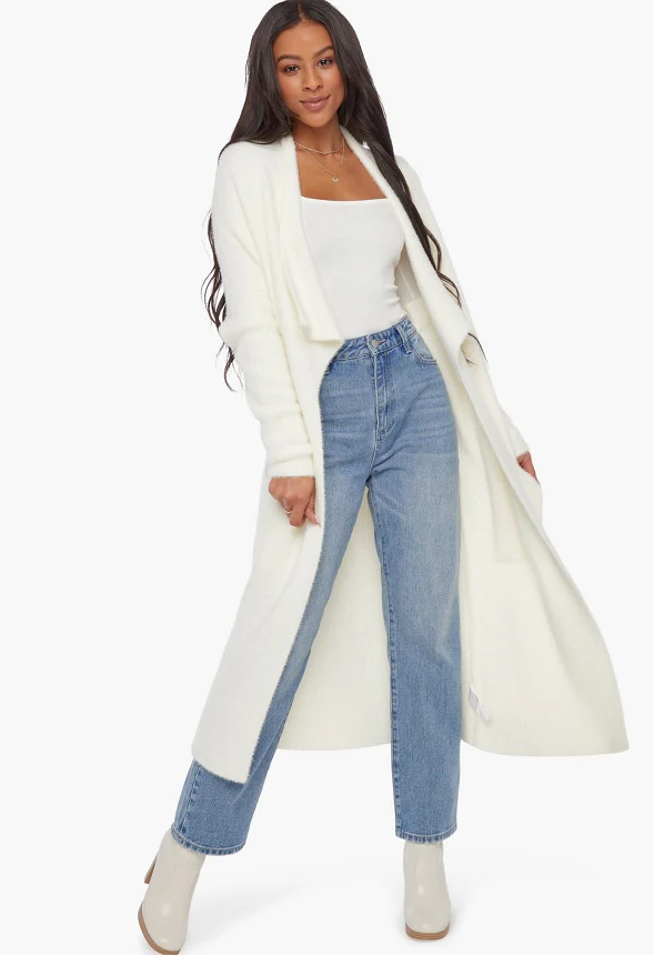 Fuzzy Cocoon Sweater Coat - Image 4