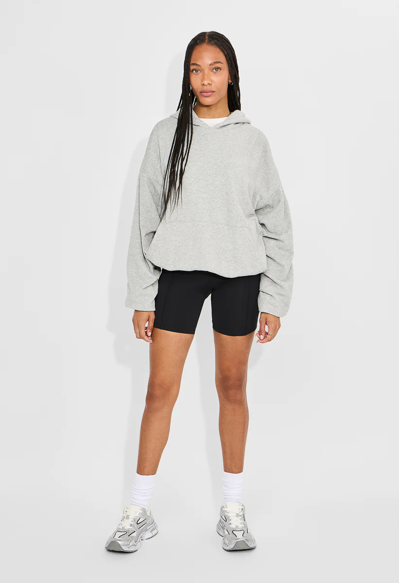 Gathered Bubble Hem Hoodie - Image 2