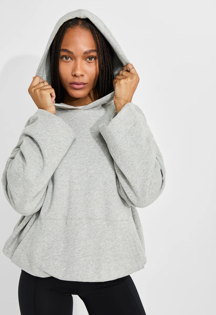 Gathered Bubble Hem Hoodie - Image 4