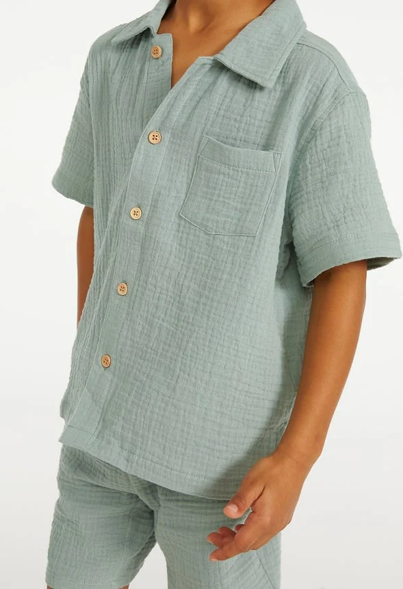 Gauze Button Up Shirt - Image 4