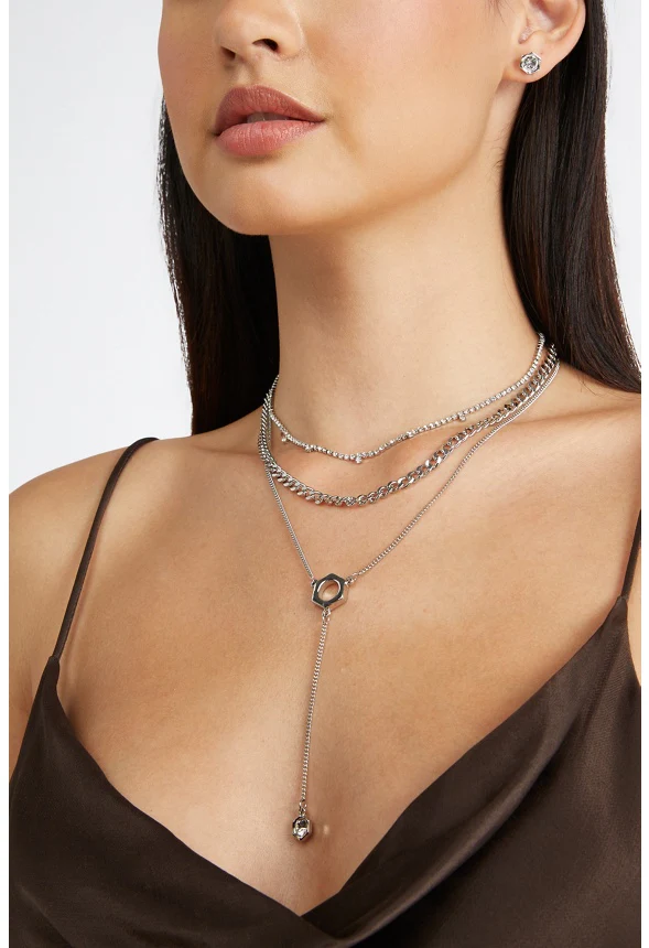 Gemma Layered Ring Necklace Set - Image 2