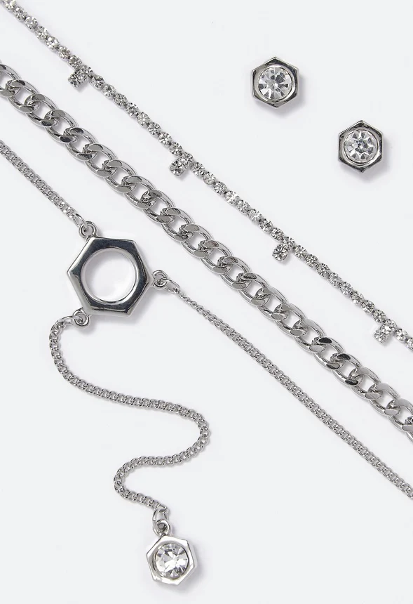Gemma Layered Ring Necklace Set - Image 3
