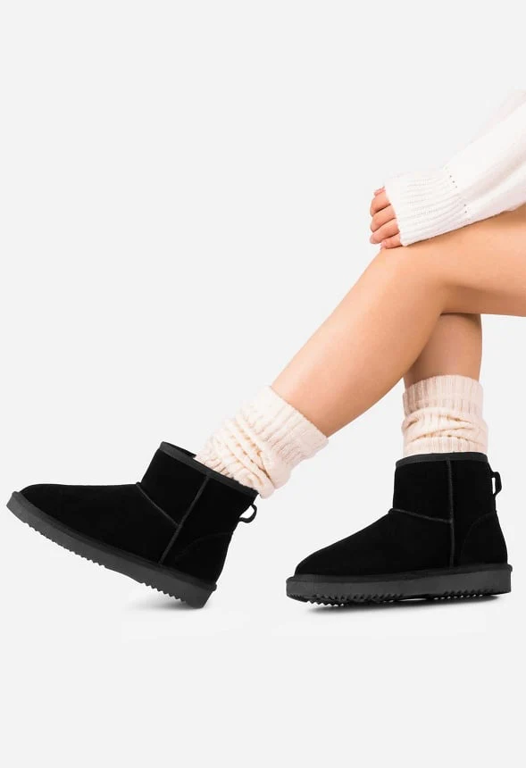 Genuine Suede Leather Warm Fuzzie - Image 2